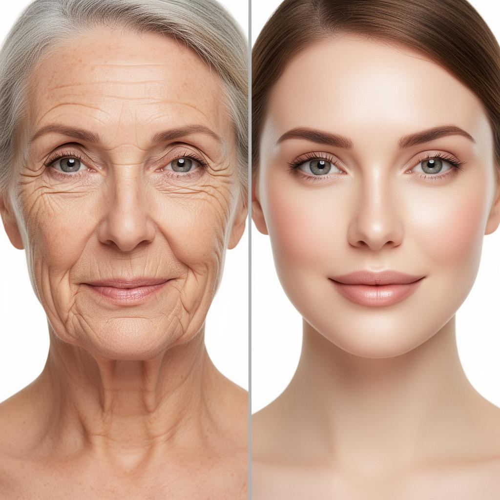 Documented before and after facial balancing result